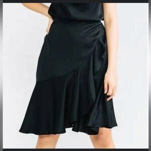 NWT Chloe Kristyn Black Satin Traci Skirt 3X.Holiday‎ Christmas Special Occasion